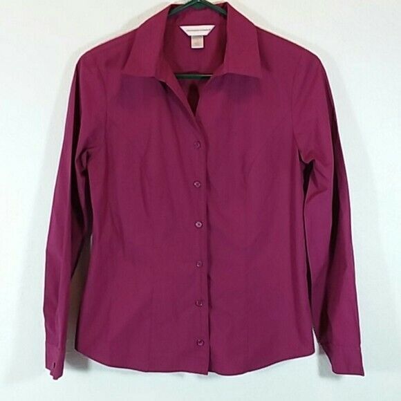 Christopher & Banks small button front collared shirt pre owned - Picture 1 of 5